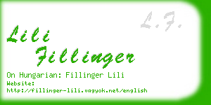 lili fillinger business card